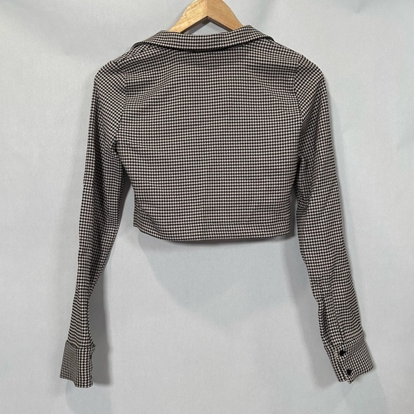Zara Houndstooth Cropped Blazer - Picture 2 of 8
